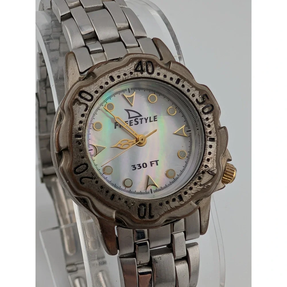 Freestyle Shark Watch Women Rotating Bezel MOP Dial Silver 6.5